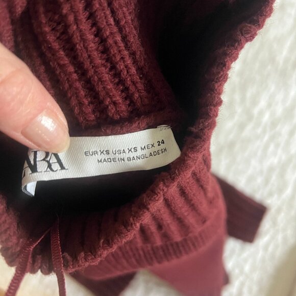 Zara Womens Maroon Boxy Sweater - XS - Picture 2 of 4